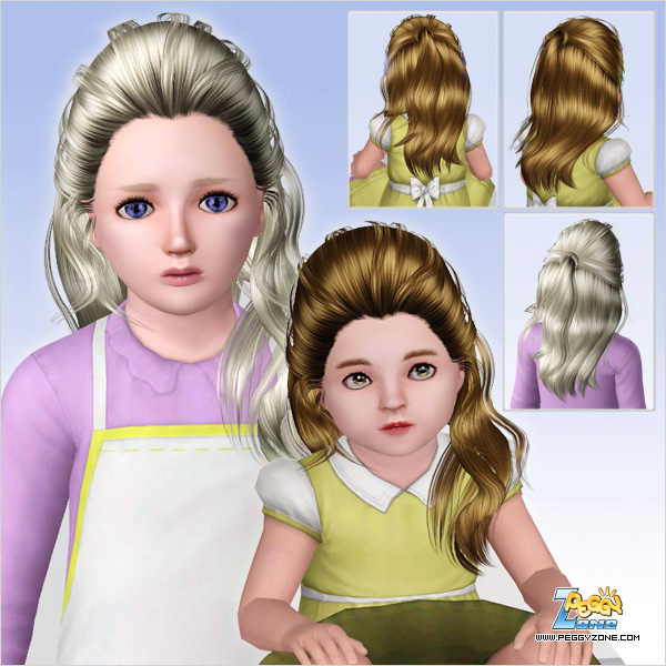 Half up half down  hairstyle ID 000030 by Peggy Zone for Sims 3