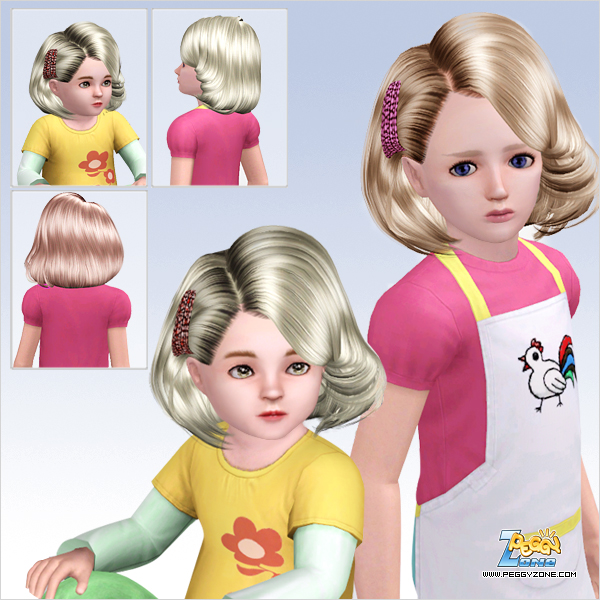 Hair parted in the middle and clip in one side  ID 535 by Peggy Zone for Sims 3