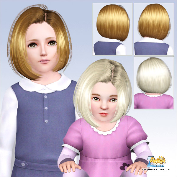 Middle parth bob haircut ID 644 by Peggy Zone for Sims 3