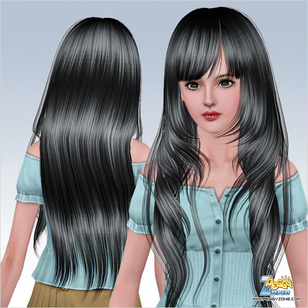Very long hair framing the face hairstyle ID 528 by Peggy Zone for Sims 3