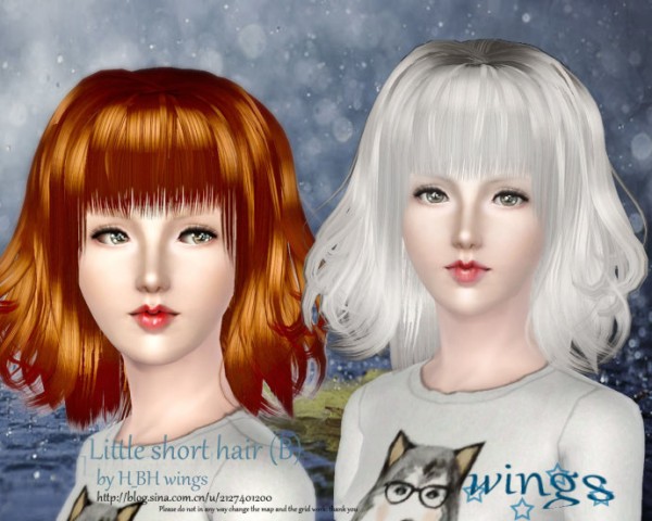 Wavy bob with bangs by Wings for Sims 3