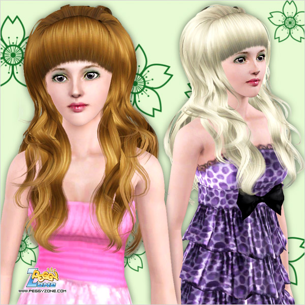 Retro round bangs hairstyle ID 291 by Peggy Zone for Sims 3