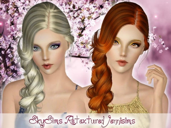 Colossal side fishtail hairstyle   SkySims Hair 077 Retextured by Jenni Sims for Sims 3