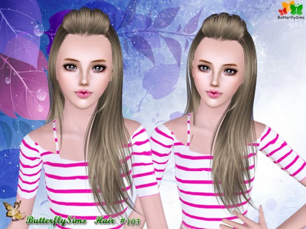 Rolled bangs hairstyle103 by Butterfly  for Sims 3