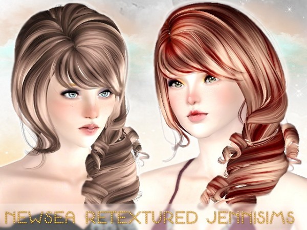 Side Twisted hairstyle Newsea Patrice retextured by Jenni Sims for Sims 3