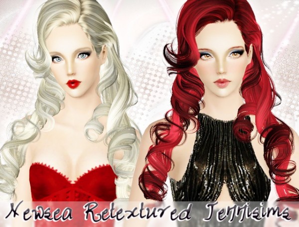 Super curly extra long hairstyle   Newsea Hair Skyscraper Retextured by Jenni Sims for Sims 3