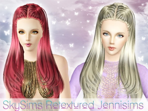 Half up do hairstyle   SkySims hair 067 retextured by JenniSims for Sims 3