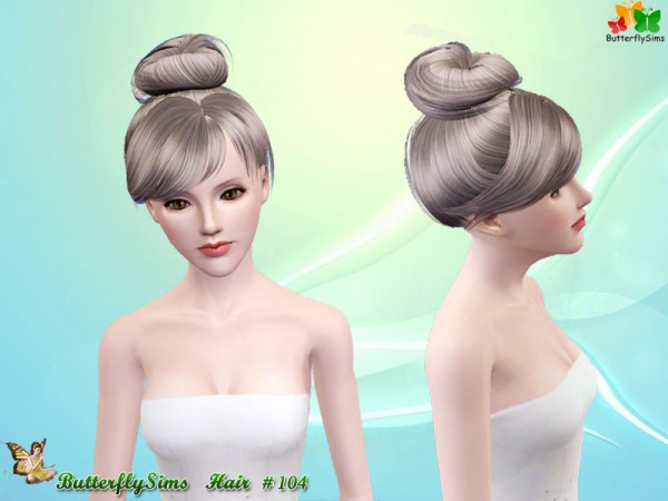Top knot hairstyle   Hair 104 by Butterfly for Sims 3