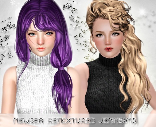 Two types of hair   Newsea Disco Heaven and Rennie Hair retextured by Jenni Sims for Sims 3