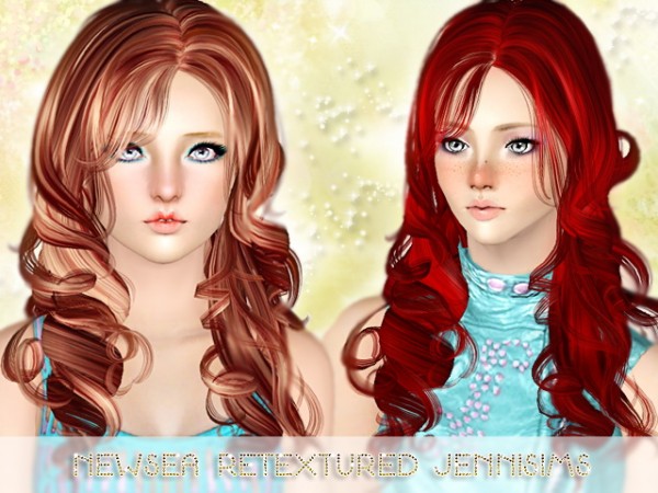 Large loops hairstyle   Newsea Hair Morgan Retextured by Jenni Sims for Sims 3