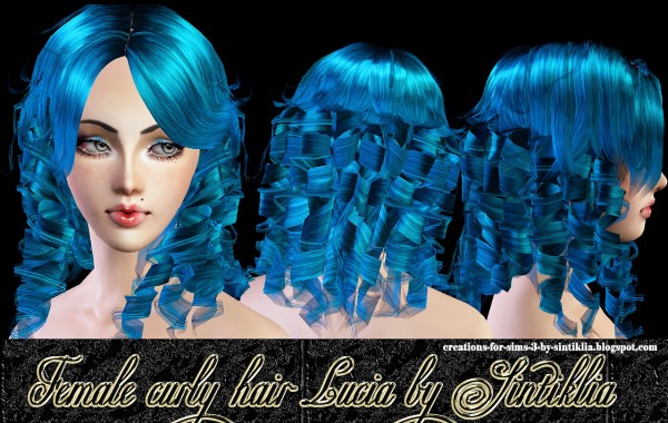 Mermaid waves   Female curly hair Lucia by Sintiklia  for Sims 3