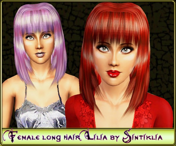 Layered hairstyle with bangs   Lilia hair by Sintiklia for Sims 3
