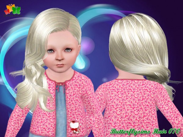 Elegant curly hairstyle   hair 070 by Butterfly for Sims 3