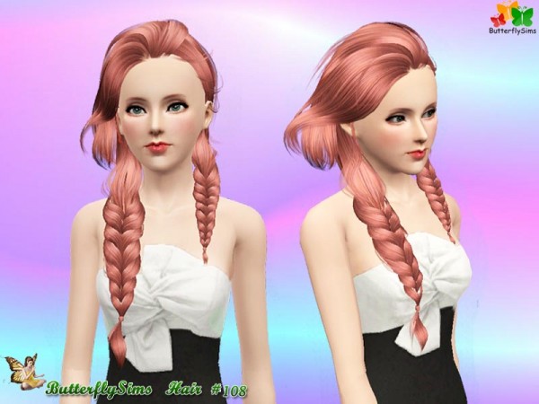 Messy fishtail hairstyle   hair 108 by Butterfly for Sims 3