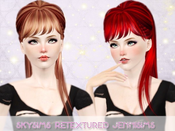 Half up   half down hairstyle SkySims133 retextured by Jenni Sims for Sims 3