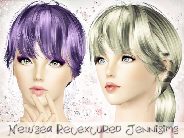 Dimensional bangs ponytatil   Newsea Hair Paulina Retextured by Jenni Sims for Sims 3