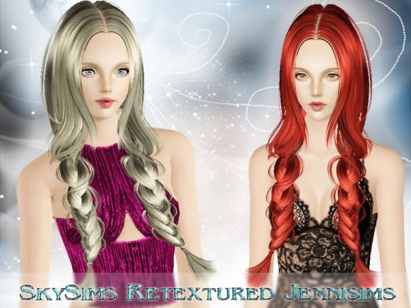 Double dimensional braids hairstyle  Skysims Hair 065 retextured by JenniSims for Sims 3