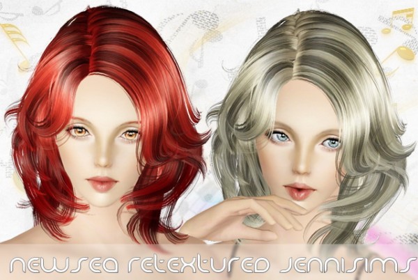 Wavy hairstyle below the chin   Newsea Hair Erica Retextured by Jenni Sims  for Sims 3