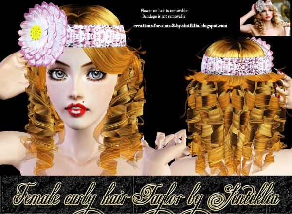 Mermaid waves   Female curly hair Lucia by Sintiklia  for Sims 3