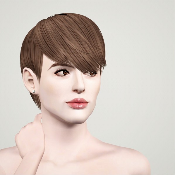 Smooth and straight hair for boys – Hair 16 by Raonjena retextured by Rusty Nail for Sims 3