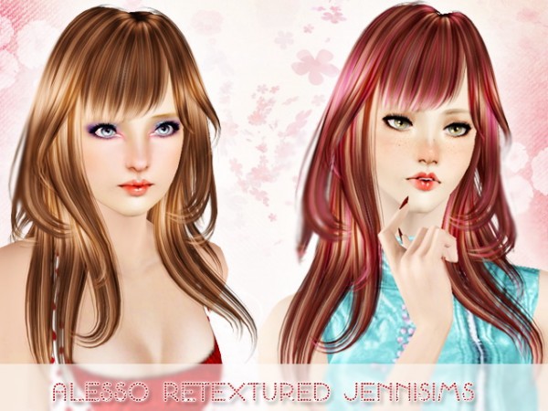 Dimensional understone with bangs   Alesso Hair Sand retextured by Jenni Sims for Sims 3