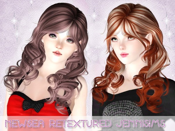 Dimensional curls with bangs Newsea AzureSky retextured by Jenni Sims for Sims 3