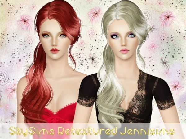 Brilliant side ponytail hairstyle   SkySims Hair 086 retextured by Jenni Sims for Sims 3