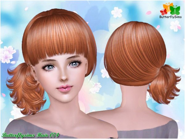 Curly side ponytail 074 by Butterfly for Sims 3