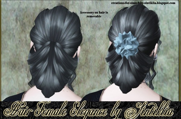 Cool chignon   Elegance hair by Sintiklia for Sims 3