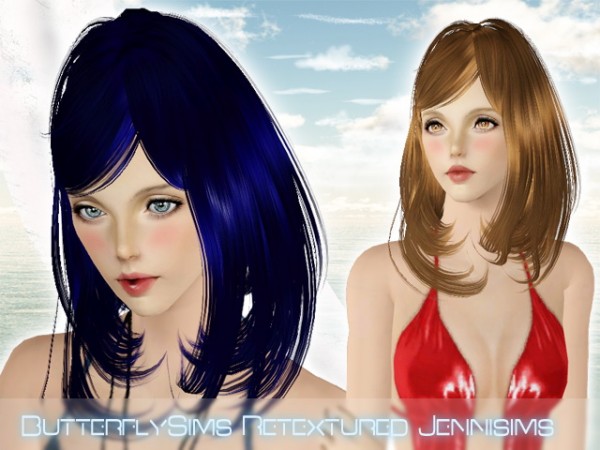 Below chin lenght hairstyle   ButterflySims Hair 058 retextured by Jenni Sims for Sims 3