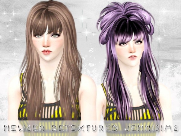 2 Hairstyle Newsea`s Crow Retextured by Jenni Sims  for Sims 3