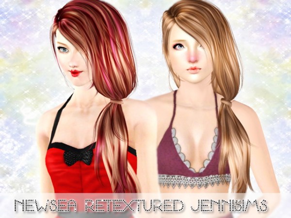 Two romantic side ponytail  Newsea Chantal and TellMe Retextured by Jenni Sims for Sims 3