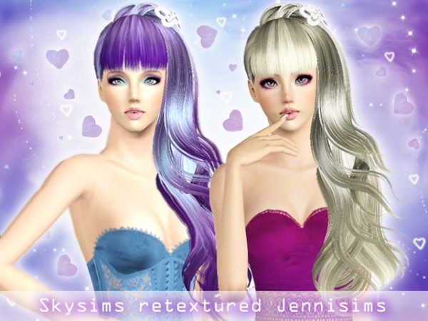  Side high ponytail with bangs hairstyle   Skysims hair 100 by Jenni Sims for Sims 3