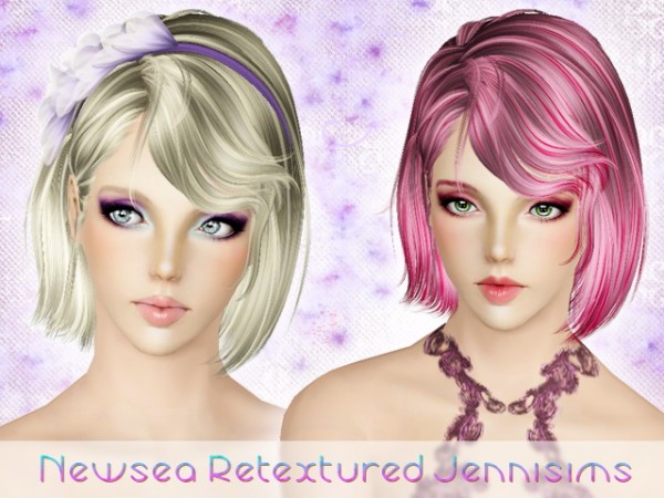 Layered bob with side bangs hairstyle   Newsea Hair SweetScar Retextured by Jenni Sims for Sims 3