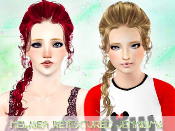 Two romantic side ponytail  Newsea Chantal and TellMe Retextured by Jenni Sims for Sims 3