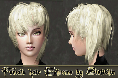 Asymmetric hairstyle   Extreme by Sintiklia for Sims 3