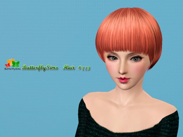 Modern bob with dimensional bangs   hair 113 by MIAO for Sims 3