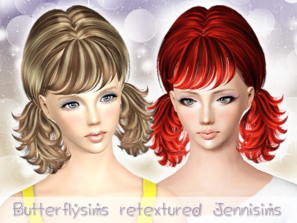 Romance braided hairstyle Butterfly 092 and 093 retextured by Jenni Sims for Sims 3