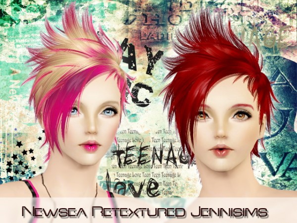 Spiky hairstyle   Newsea Hair BadKid retextured by JenniSims for Sims 3