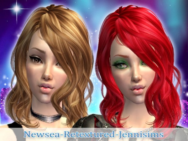 Two long hairstyle   NewSims and ButterflySims hair retextured by Jenni Sims for Sims 3