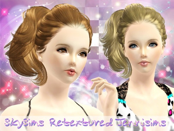 High side pigtail hairstyle   Skysims Hair 056 retextured by JenniSims for Sims 3