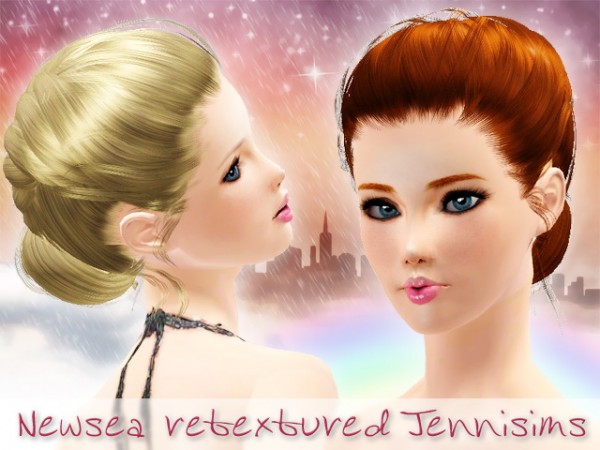 Braided bun hairstyle   NewSea retextured by Jenni Sims for Sims 3