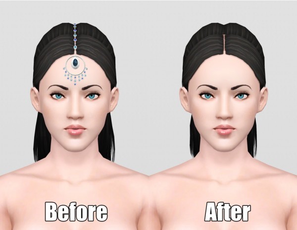 Indian hairstyle Simply Stunning Maang Tikka   retextured by Rusty Nail for Sims 3
