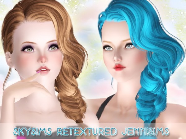 Dimensional side fishtail   SkySims Hair 097 retextured by Jenni Sims for Sims 3
