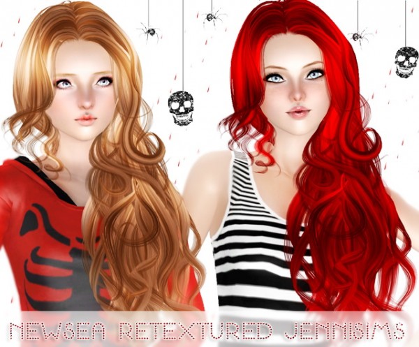 Dimensional waves hairstyle   Newsea Hair Canalis retextured by Jenni Sims  for Sims 3