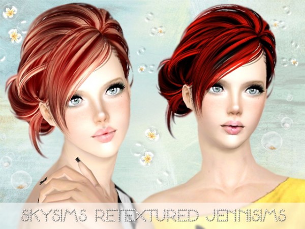Modern chignon hairstyle Skysims113 Retextured by Jenni Sims  for Sims 3