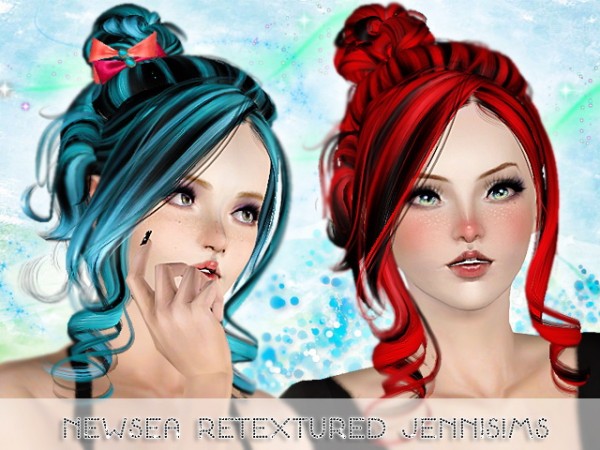 Newsea Hair Momoko and Butterfly Sims 090 retextured by Jenni Sims for Sims 3