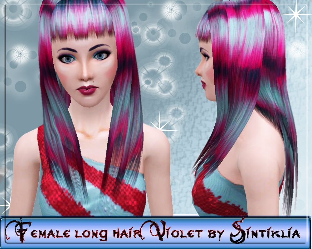 Bangs Straight Hairstyle - Female Long Hair Violet By Sintiklia - Sims 