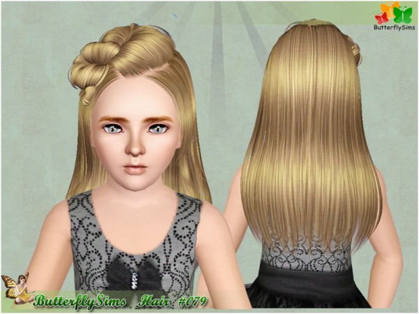 Pretzel hairstyle 079 by Butterfly for Sims 3