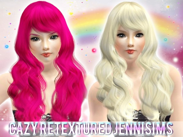 Super wavy hairstyle   Hair Cazy Sorrow retextured by JenniSims for Sims 3